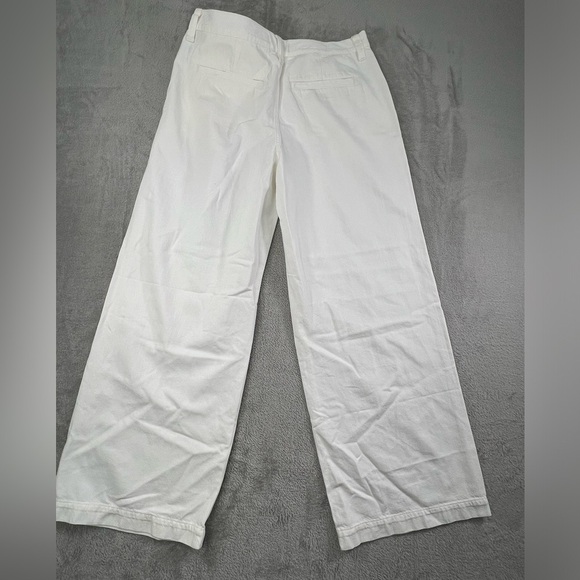 NEW Madewell 31, 12 The Harlow Wide Leg Jeans White 100% Cotton Pleated Pants - Picture 6 of 12